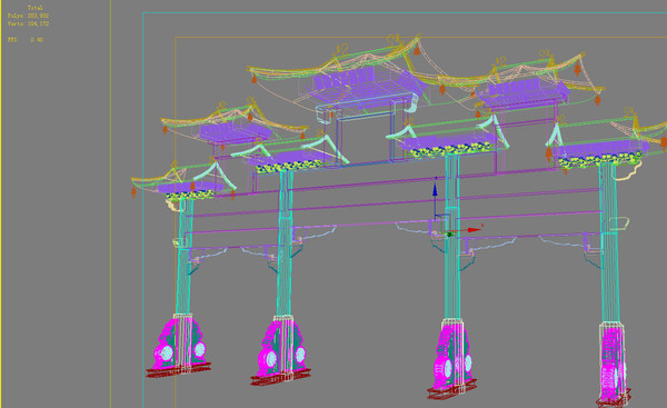 3d model china torii - China ancient torii 5 by longwind